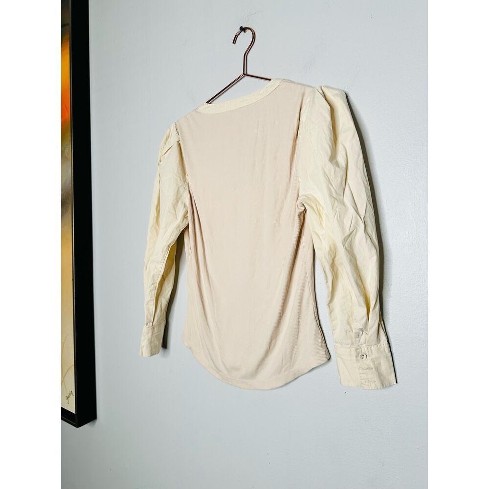 AREA STARS Off White Knit Sweater Scoop Neck Puff Long Sleeves Sweater Size M - Picture 5 of 10